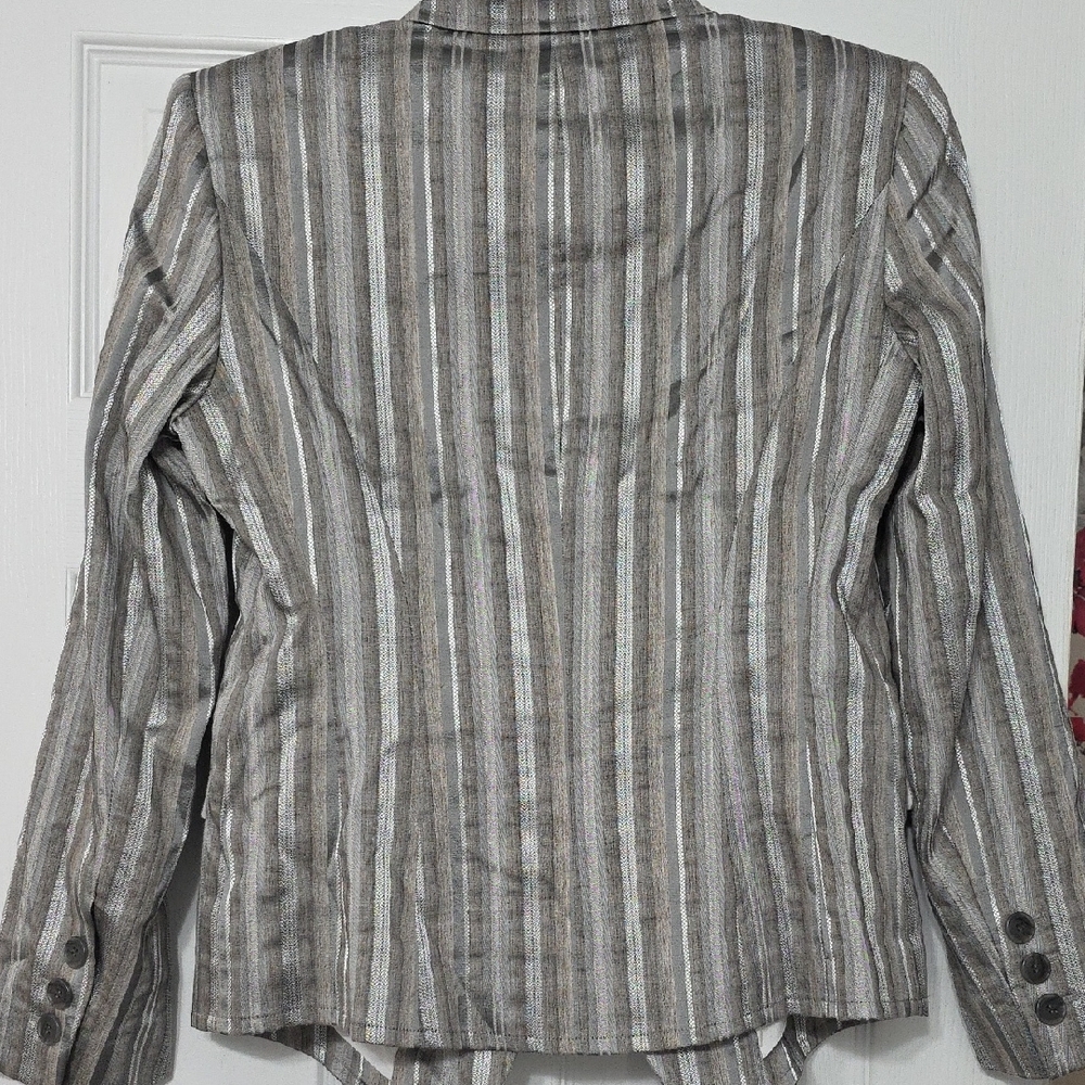 Lafayette 148 New York Metallic Striped Blazer - Picture 5 of 11
